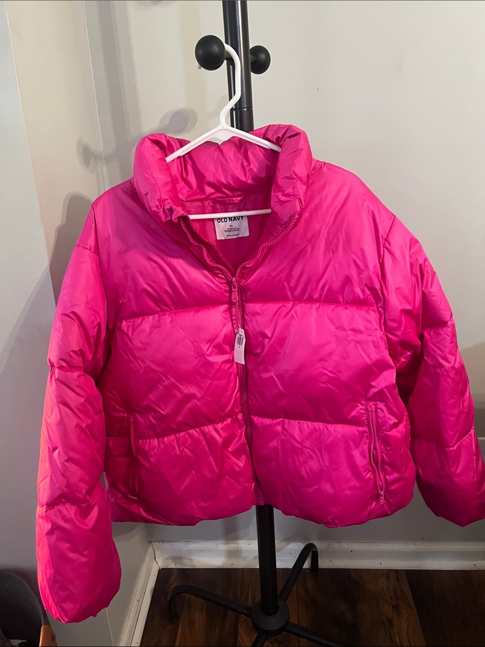Old Navy Girls Bright Pink Puffer Jacket